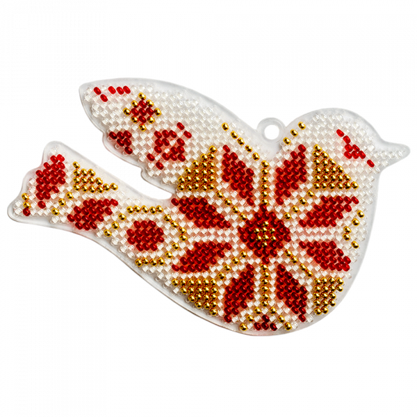 Bead embroidery kit on a plastic base