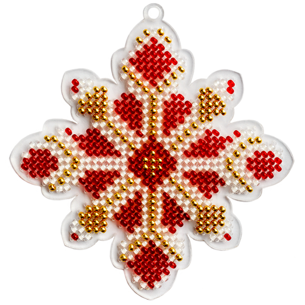 Bead embroidery kit on a plastic base