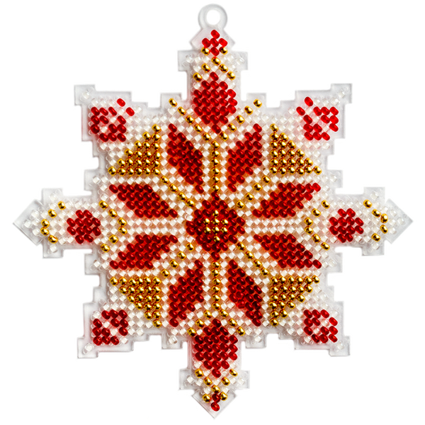 Bead embroidery kit on a plastic base