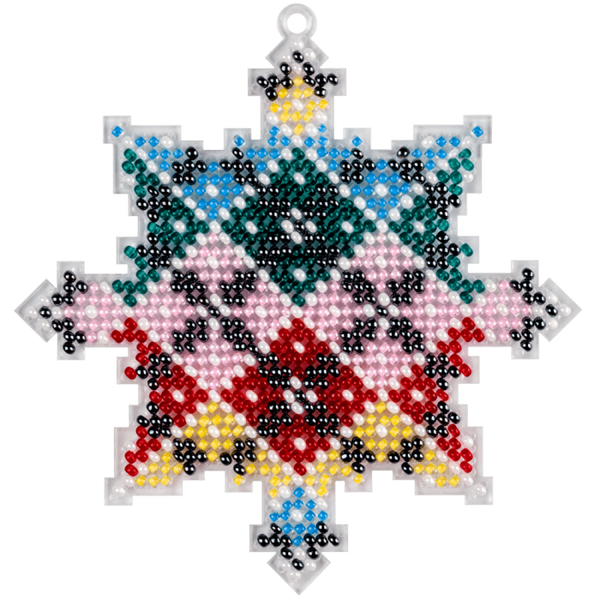 Bead embroidery kit on a plastic base