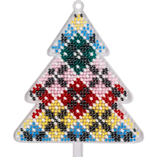 Bead embroidery kit on a plastic base