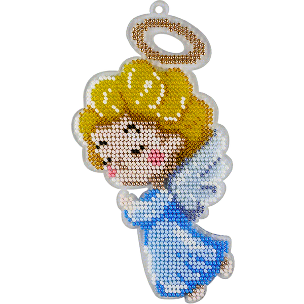 Bead embroidery kit on a plastic base