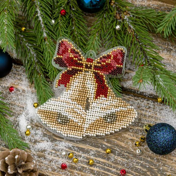 Bead embroidery kit on a plastic base