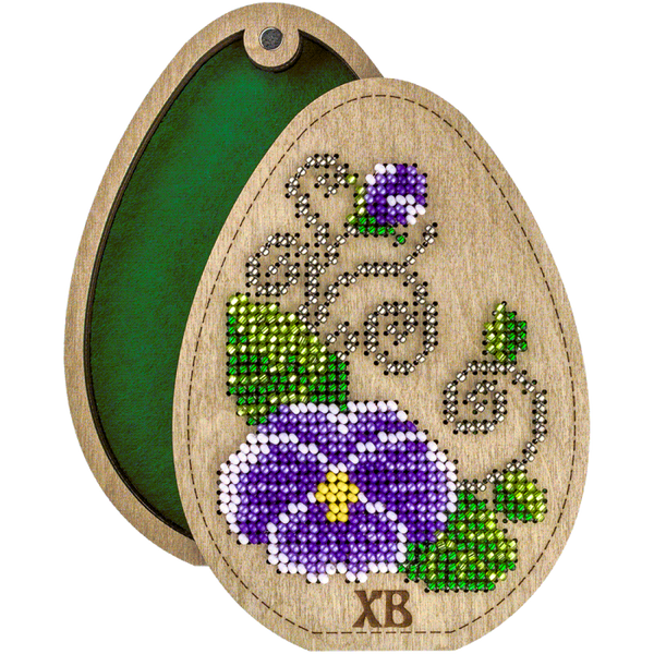 Bead embroidery kit on wood