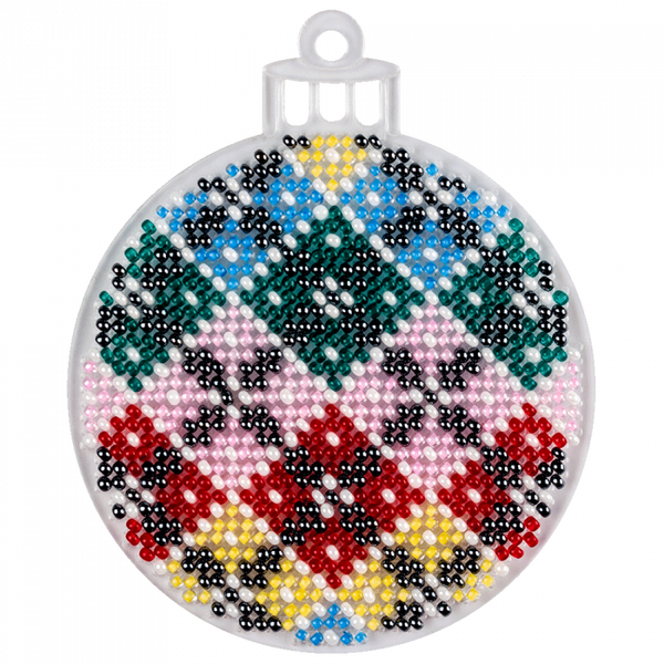 Bead embroidery kit on a plastic base