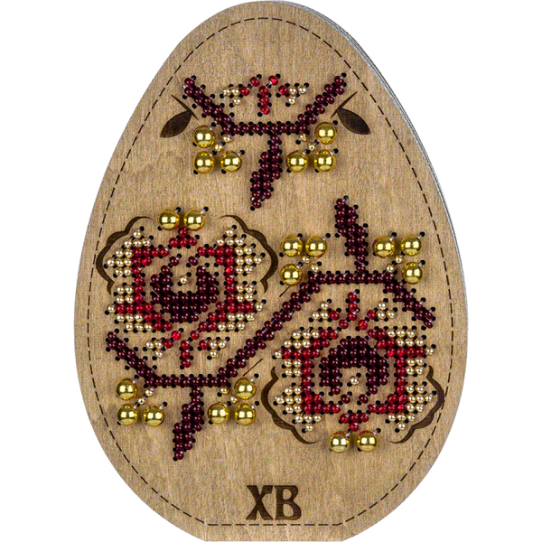 Bead embroidery kit on wood
