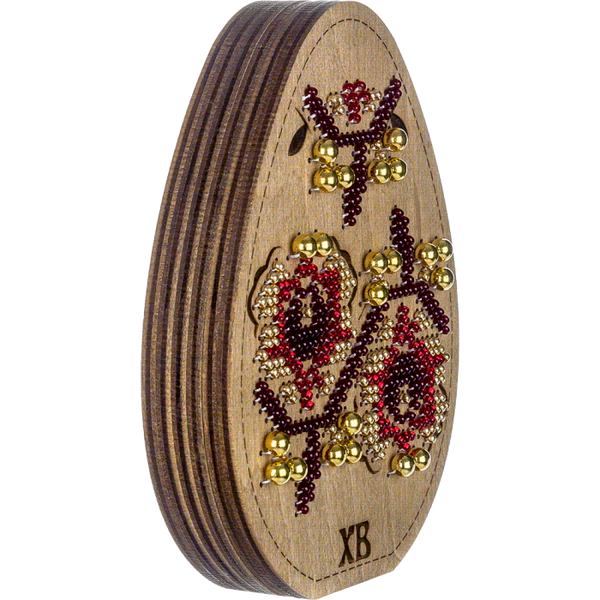Bead embroidery kit on wood