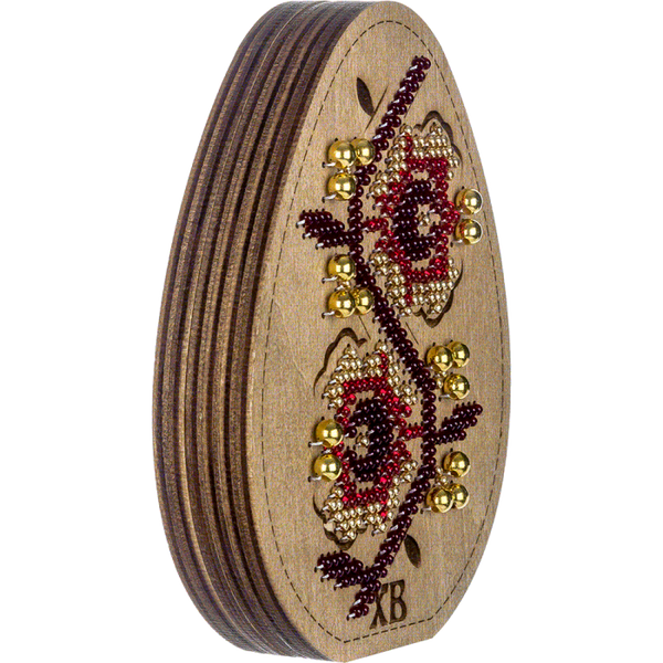 Bead embroidery kit on wood