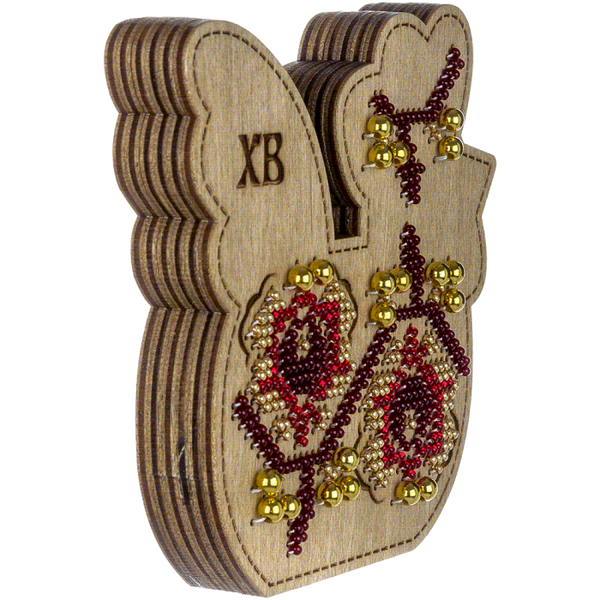 Bead embroidery kit on wood