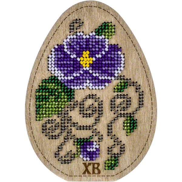 Bead embroidery kit on wood