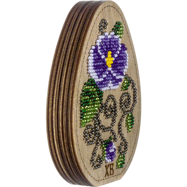 Bead embroidery kit on wood
