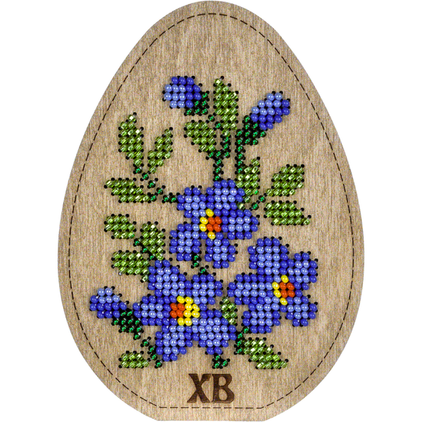 Bead embroidery kit on wood
