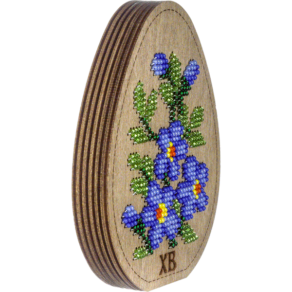 Bead embroidery kit on wood