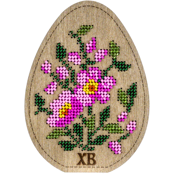Bead embroidery kit on wood