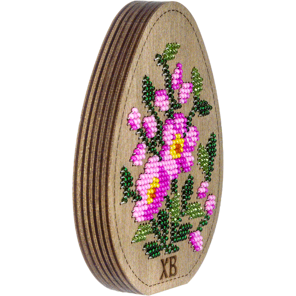 Bead embroidery kit on wood