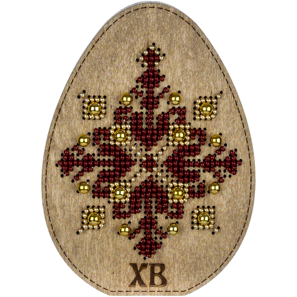 Bead embroidery kit on wood