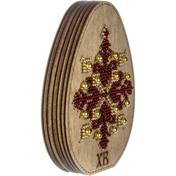 Bead embroidery kit on wood