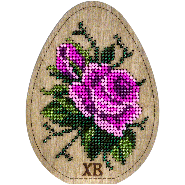 Bead embroidery kit on wood