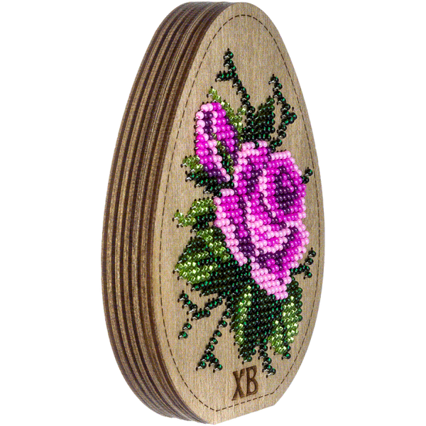 Bead embroidery kit on wood