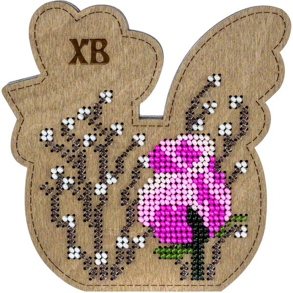 Bead embroidery kit on wood