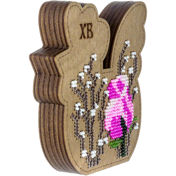 Bead embroidery kit on wood