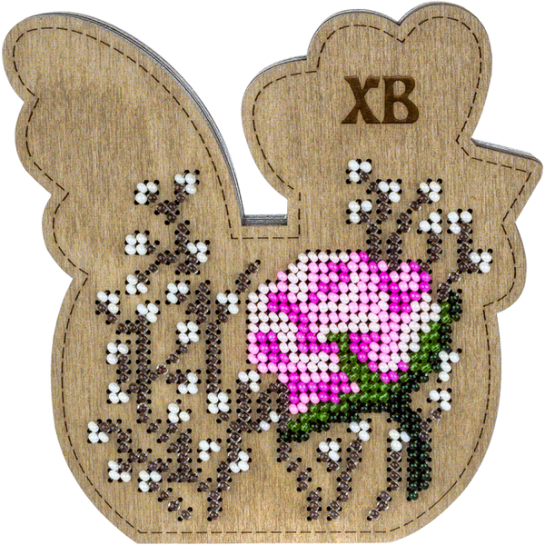 Bead embroidery kit on wood