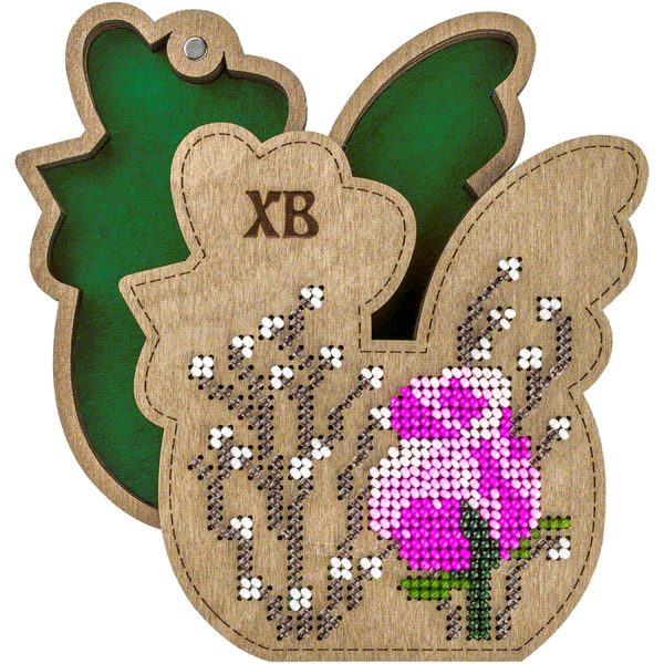 Bead embroidery kit on wood