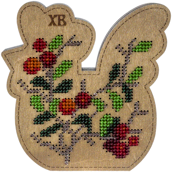 Bead embroidery kit on wood