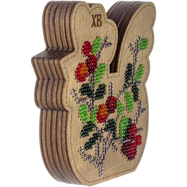 Bead embroidery kit on wood