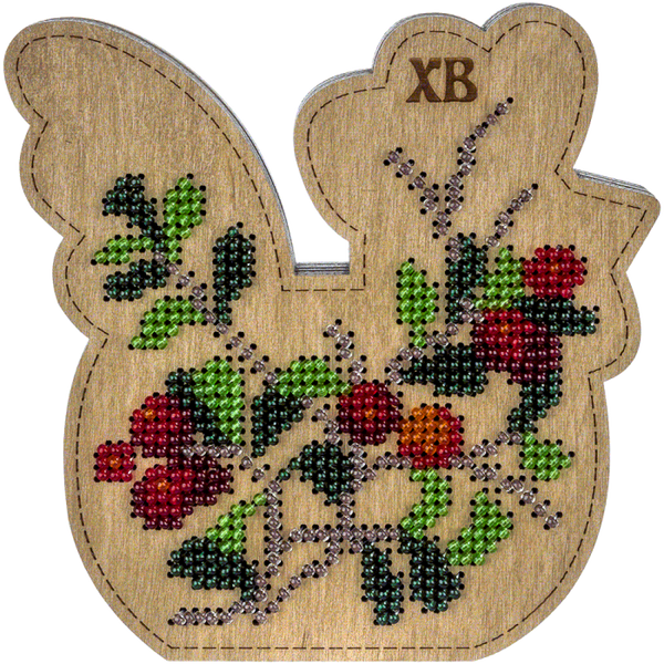 Bead embroidery kit on wood