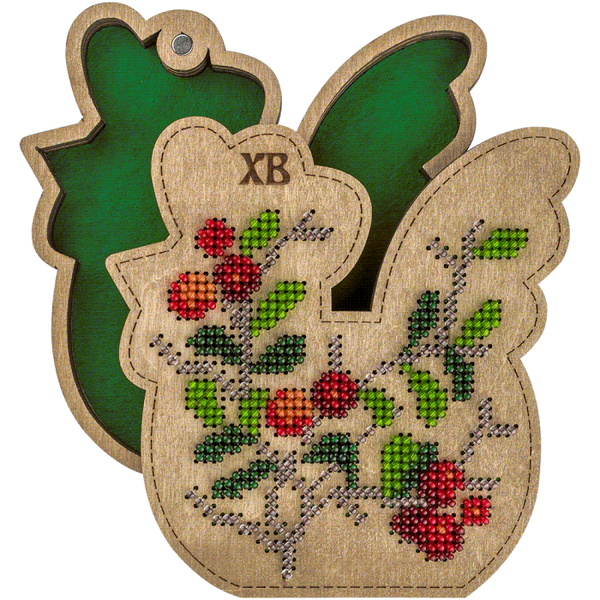 Bead embroidery kit on wood