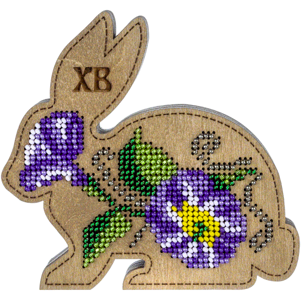 Bead embroidery kit on wood