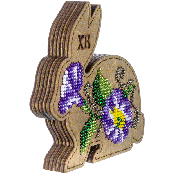 Bead embroidery kit on wood