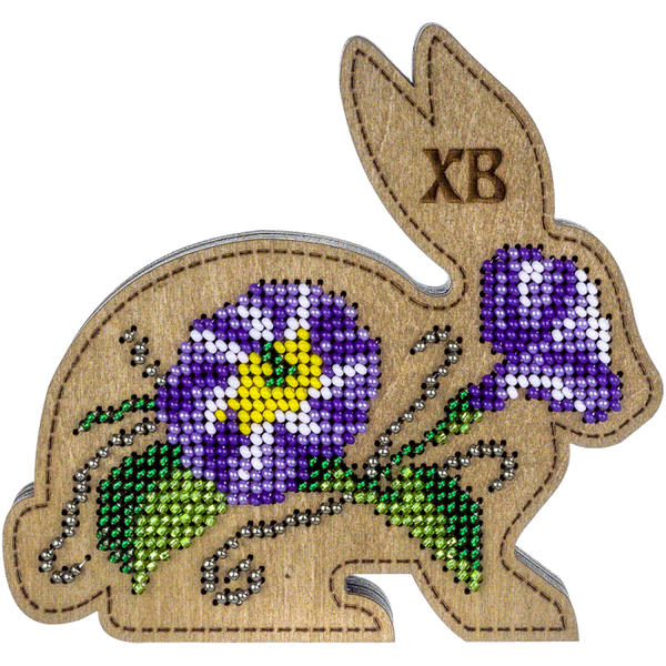 Bead embroidery kit on wood