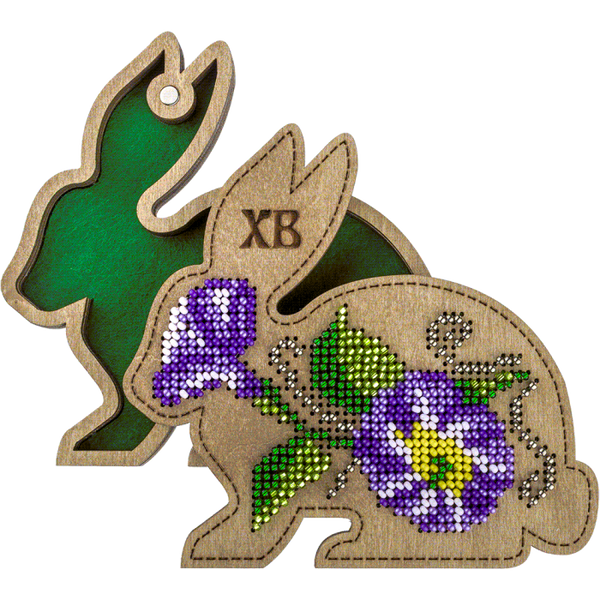 Bead embroidery kit on wood