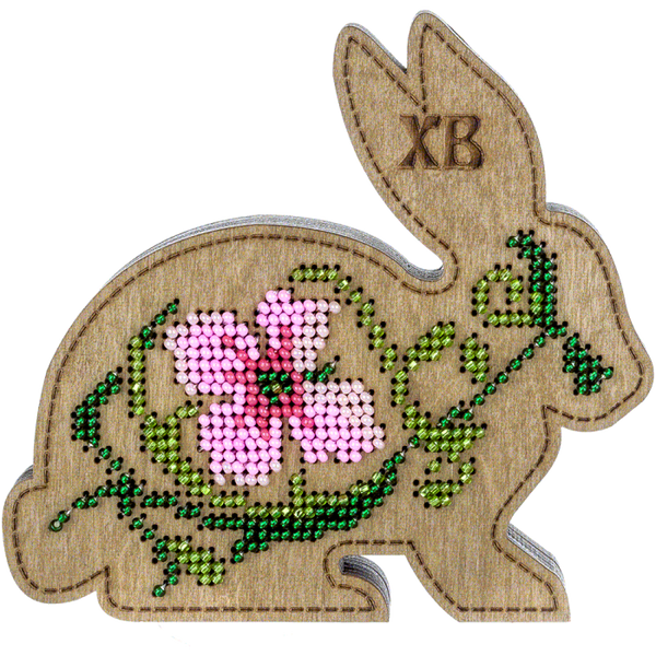 Bead embroidery kit on wood