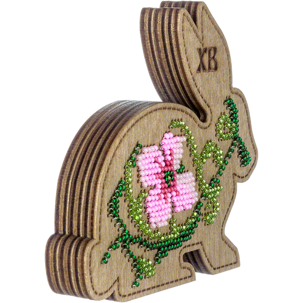 Bead embroidery kit on wood