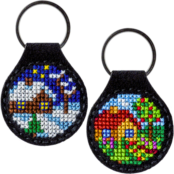 Cross-stitch kit on artificial leather