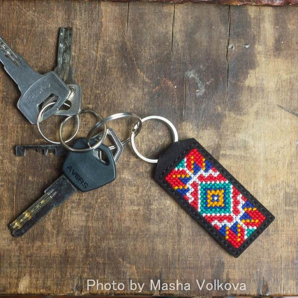 Cross-stitch kit on artificial leather