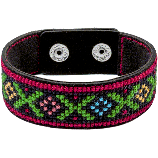 Cross-stitch kits on leather