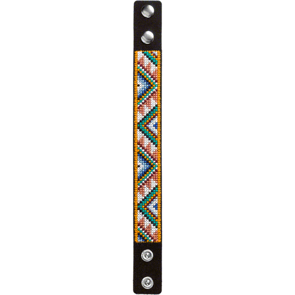 Cross-stitch kits on leather