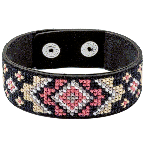 Cross-stitch kits on leather