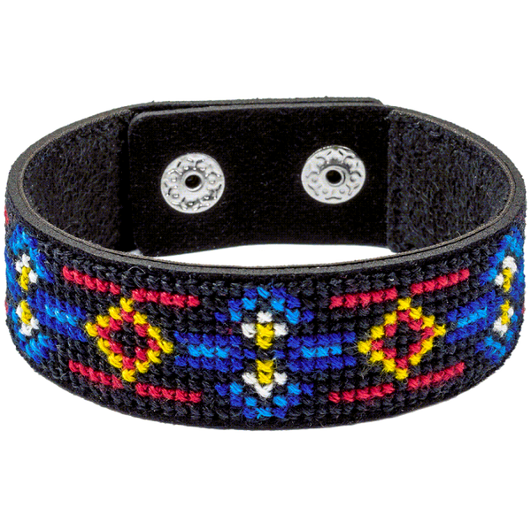 Cross-stitch kits on leather