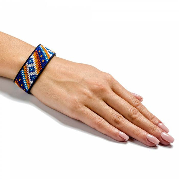 Cross-stitch kits on leather