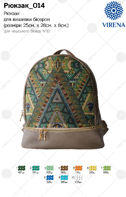 Backpack for embroidery with beads kit