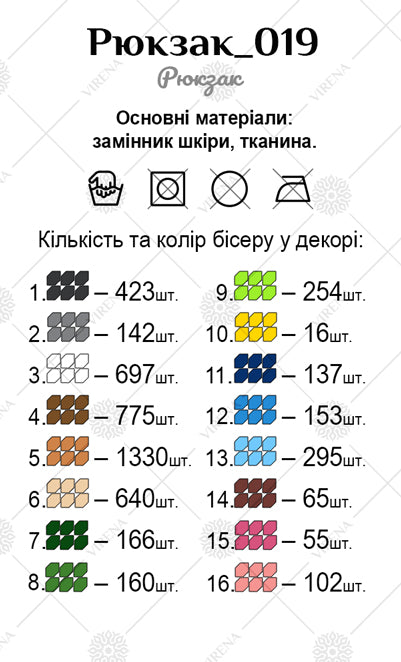 Backpack for embroidery with beads kit