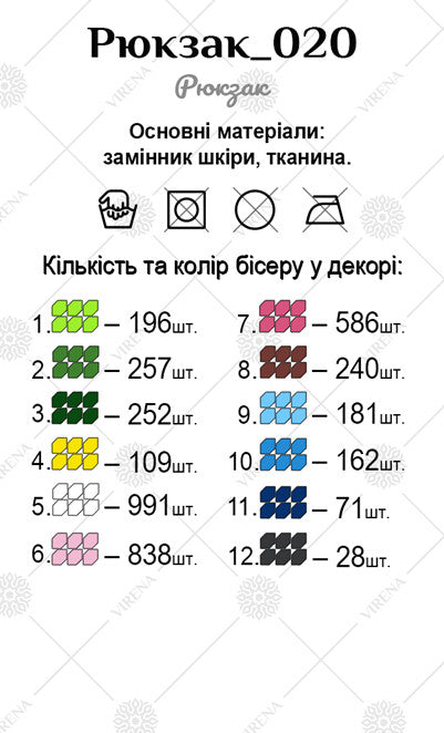 Backpack for embroidery with beads kit