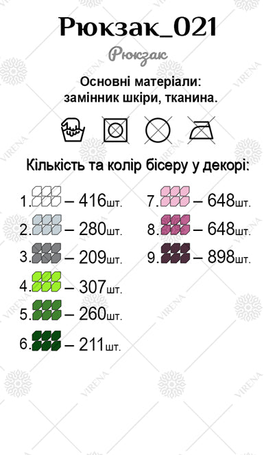 Backpack for embroidery with beads kit