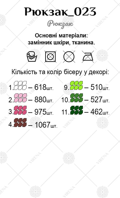 Backpack for embroidery with beads kit