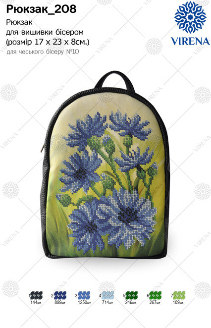 Backpack for embroidery with beads kit